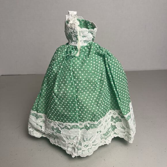 Vintage Handmade Barbie Dress Southern Belle Green Eyelet Lace Gown Trim OOAK - Picture 5 of 9